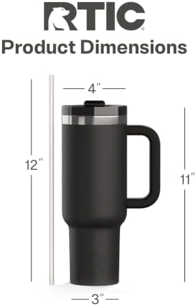 RTIC 40oz Road Trip Tumbler, Insulated, Ceramic Lined, Black
