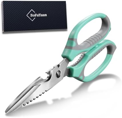 BoFuYuan Detachable Heavy Duty Kitchen Scissors for Food 9-Inch Green