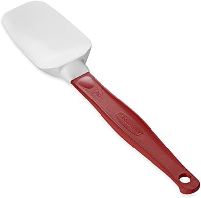 Rubbermaid Commercial Products High Heat Resistant Silicone Heavy Duty Spatula/Food Scraper 9.5" 500 Degrees F Red Handle for Baking/Cooking/Mixing Commercial Dishwasher Safe