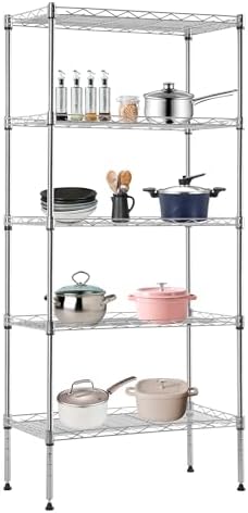 BestOffice | 5-Tier Wire Shelf | 22" x 12" x 48" | Chrome