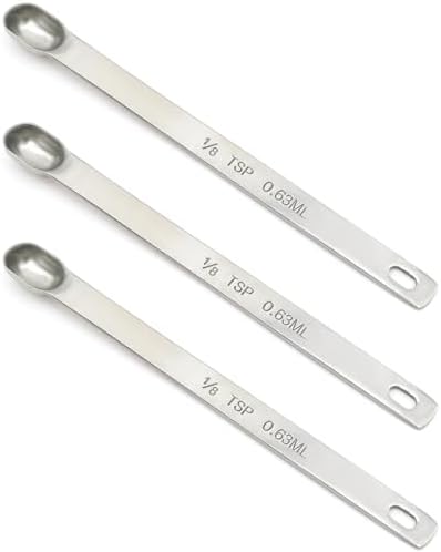 3PCS 1/8TSP(0.63ML) Measuring Spoon, Stainless Steel Long Handle Teaspoons