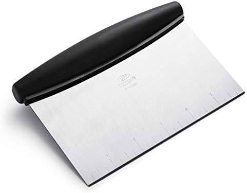 OXO Good Grips Chef's Mandoline Slicer 2.0, Black & Steel and OXO Good Grips Stainless Steel Scraper & Chopper,Silver/Black
