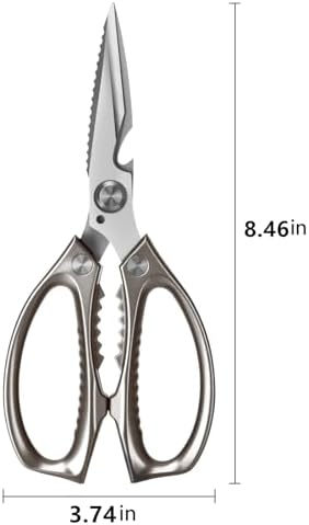 Kitchen Scissors, All Purpose，Ultra Sharp Meat Scissors，Heavy Duty Cooking Scissor，Dishwash Safe Stainless Steel Kitchen Shears for Food, Chicken Bones, Turkey