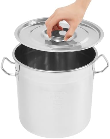 12L/22.2Qt Commercial Large Stock Pot with Lid,Nickel Free Stainless Steel Cookware Healthy Polished Stockpots, Induction Soup Pot for Cooking Home Use