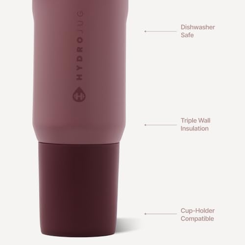 HydroJug Sport 20 oz Insulated Stainless Steel Water Bottle, Canyon Rose