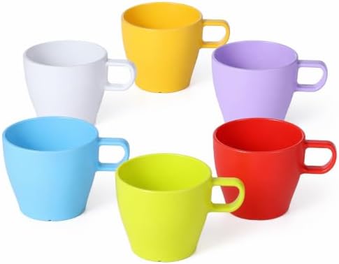 6-Pack 10oz Unbreakable Coffee Mugs, Microwave Safe Premium Drinkware (Up to 320℉), Lightweight Shatterproof Cups for Keurig, Kids, RV & Camping, BPA-Free (Mixed Colors)