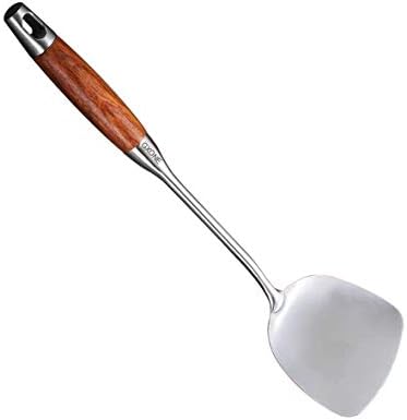 Chinese Wok Spatula, 304 Stainless Steel,with Wooden Handle, 15.7 Inch