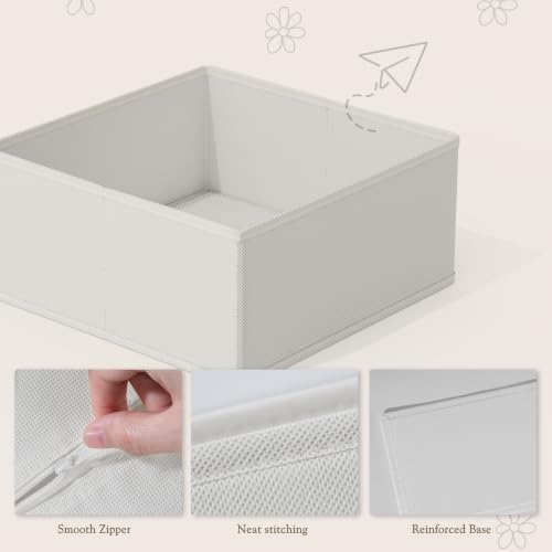 Criusia Drawer Organizer 18-Piece Set, Dresser Organizer for Baby Clothes, Foldable Closet Storage & Drawer Dividers for Underwear, Socks, Nursery (Oatmeal)
