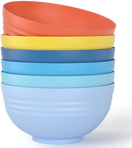 Homestockplus [Set of 6] Unbreakable Large Cereal Bowls,34 Oz Ramen Bowls BPA-Free Eco-Friendly Bowl Set for Cereal, Salad, Soup, Ramen,Oatmeal Apply to Kitchen, Dishwasher & Microwave Safe