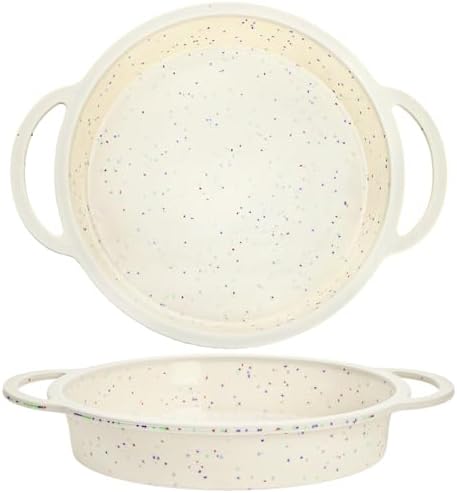 2 Pack 9 Inch Silicone Round Cake Pans, Reinforced Metal Frame