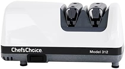 Chef'sChoice Professional Electric Knife Sharpeners UltraHone With 100-Percent Diamond Abrasives And Precision Angle Guides For 20-Degree Straight-Edge and Serrated Knives, 2-Stage, White