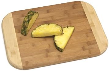 Lipper International Bamboo Wood Two-Tone Kitchen Cutting and Serving Board, Large, 15-3/4" x 11-3/4" x 3/4"