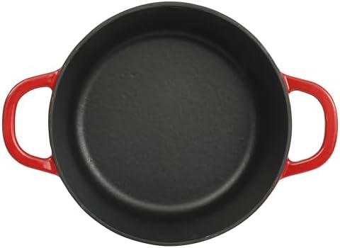 Crock Pot Artisan 3-Quart Round Cast Iron Dutch Oven With Oven Safe Borasilicate Lid - Red