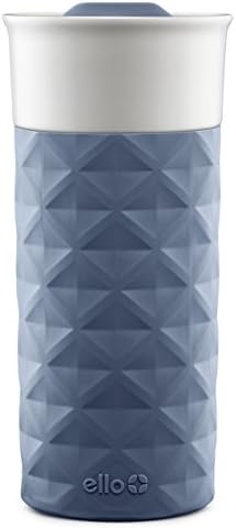 Ello Ogden BPA-Free Ceramic Travel Mug with Lid, Evening Blue, 16 oz
