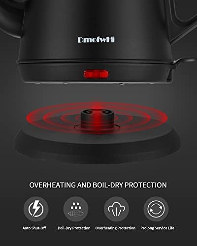 DmofwHi Gooseneck Electric Kettle(1.0L),1000W Electric Tea Kettle of 304 Stainless Steel,Auto Shut off,Water Kettle for Coffee and Tea -Matte Black