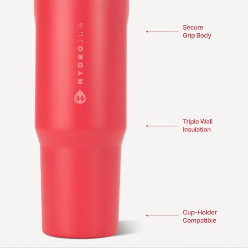 HydroJug Sport 32 oz Insulated Stainless Steel Water Bottle, Fruit Punch