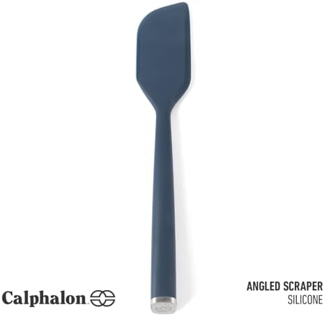 Calphalon Edge Silicone Scraper, Flexible Kitchen Scraper Spatula with Reinforced Core, Heat-Resistant Nonstick-Safe Tool for Baking, Mixing & Cooking, Navy Blue
