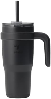 REDUCE 24 oz Stainless Steel Tumbler with Handle - Dual-Wall Vacuum Insulated Travel Mug, Sweat-Proof Lid & Reusable Straw - Keeps Drinks Cold for 24 Hrs, Fits Cupholders, Dishwasher Safe - Phantom