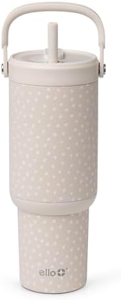 Ello Oasis Go+ 26oz Insulated Stainless Steel Tumbler with Straw, Wild Dot
