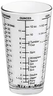 Kolder 26100 Mix N Measure Glass, Heavy Glass, Multi-Purpose Liquid and Dry Measuring Cup