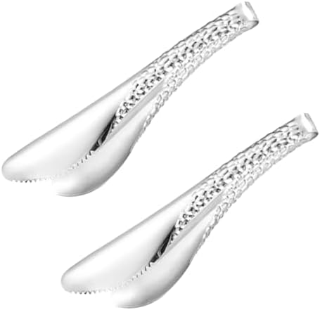 2 Pack 8 Inch Silver Salad Tongs Serving Tongs 8 Inch Stainless Steel Cooking Utensils Non-slip & Easy Grip Metal Tongs Small Tongs for Serving Appetizers Buffet Dessert Table
