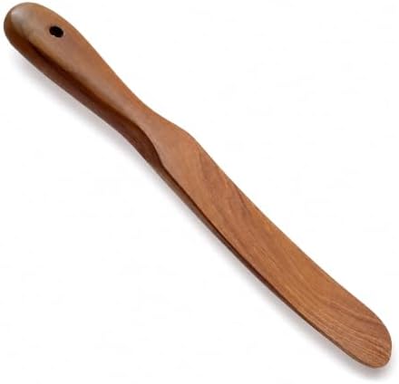 FAAY Teak Wooden Skinny Spurtle Spatula for Sourdough Starter & Jars