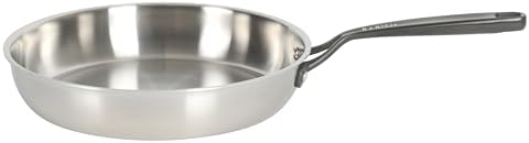 Babish 10-Inch Tri-Ply Stainless Steel Frying Pan With Black Handle – Professional Grade Skillet for Searing, Sautéing & Everyday Cooking