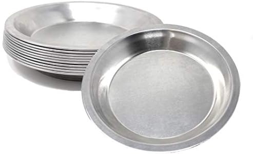 Pie Plate Aluminum Metal 8 Inch Pan - Set of 10