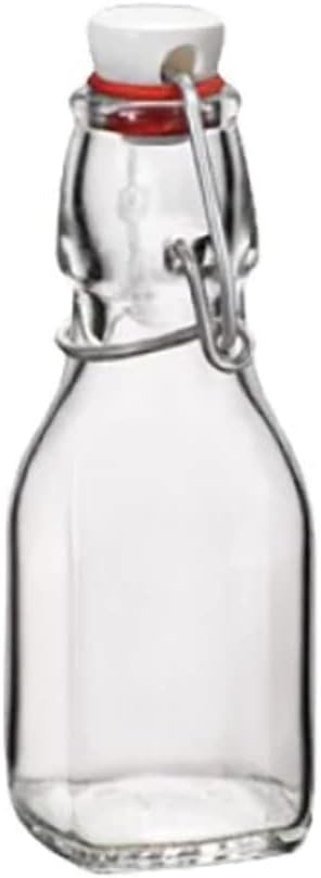 Bormioli Rocco Swing Bottle - 4.25 oz, Recyclable Glass with Airtight Seal - BPA-Free & Dishwasher Safe - Ideal for Infused Drinks, Juices, Oils - Leakproof, Odor Proof, Stain Proof Food Storage