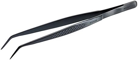 Mercer Culinary 18-8 Stainless Steel Precision Plus Chef Plating Tong, Fine Point, 6-1/8 Inch, Matte Black