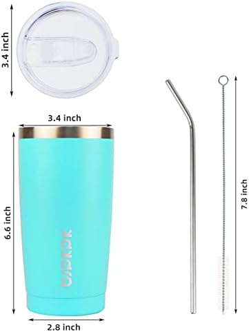 BJPKPK 20oz Coffee Tumbler with Lid & Straw, Insulated Stainless Steel Mug