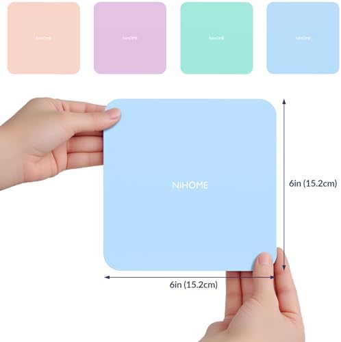 NiHome Silicone Jar Opener Gripper Pads, 6 In for Seniors, Macaron, 4PC