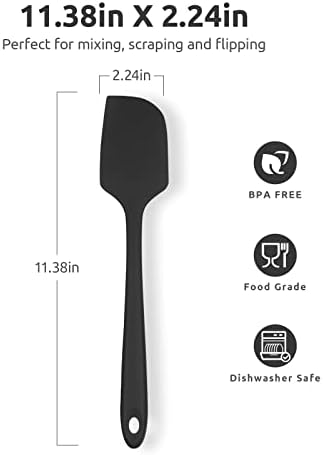 U-Taste Silicone Large Spatula, 600ºF High Temp Bowl Scraper, 11.38", Black