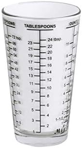 Kolder 26100 Mix N Measure Glass, Heavy Glass, Multi-Purpose Liquid and Dry Measuring Cup