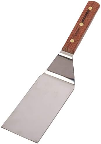 Dexter Russell Traditional 6" x 3" Hamburger Turner | Stiff Offset Stainless Steel Blade | Ergonomic Rosewood Handle with Brass Rivets | Professional Grade, 16160