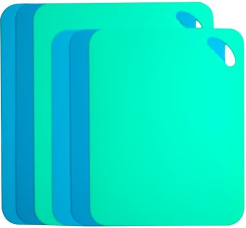 Plastic Flexible Cutting Mats for Kitchen, 6pcs Color Coded Chopping Board Set, Cutting Board Sheet for Kitchen Cooking, Dishwasher Safe(11.5x9"&13x10.6")
