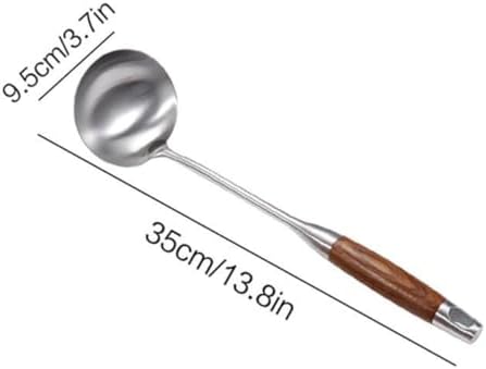 AOOSY Soup Ladle,304 Stainless Steel Cooking Ladle Spoon with Wooden Handle