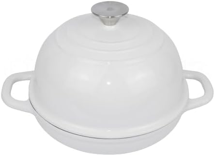Dutch Oven for Bread Baking Bread Oven for Sourdough Bread Baking, Enameled Cast Iron Dutch Oven Pot with Lid 5 qt Cast Iron Bread Pan, White