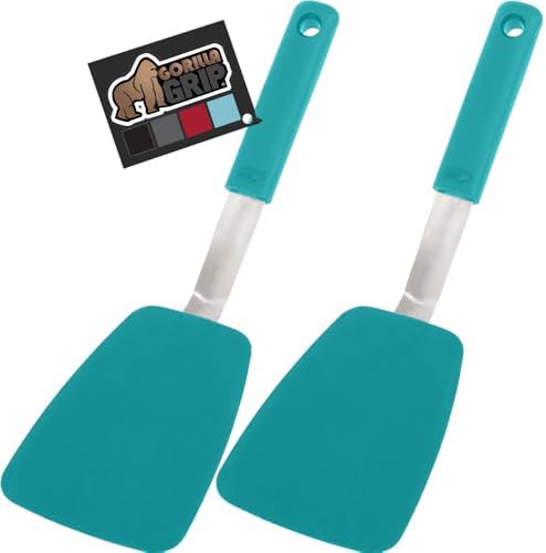 GORILLA GRIP Patented Nonstick Spatula, 2PK, 11.6 inch, Turquoise