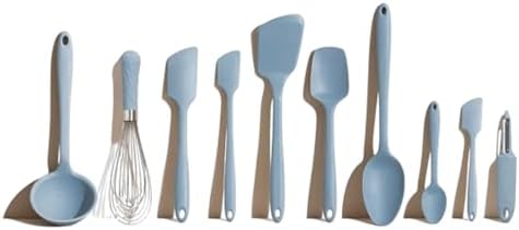 GIR: Get It Right 10-Piece Spatula Set & Silicone Utensils for Kitchen - Slate - Heat Resistant to 425°F - Dishwasher Friendly - Includes Ladle, Whisk, Potato Peeler & Kitchen Spoons