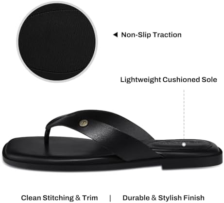 TEMOFON Flip Flops for Women Dressy: Comfortable Flat Tong Sandals 2026 Slip on Summer Casual Beach Walking Shoes