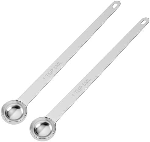 2PCS 1TSP(5ml) Extra Long Handle Measuring Spoon, 18/8 Stainless Steel