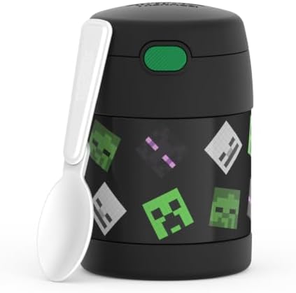 THERMOS FUNTAINER Kids Food Jar with Spoon, 10oz, Minecraft
