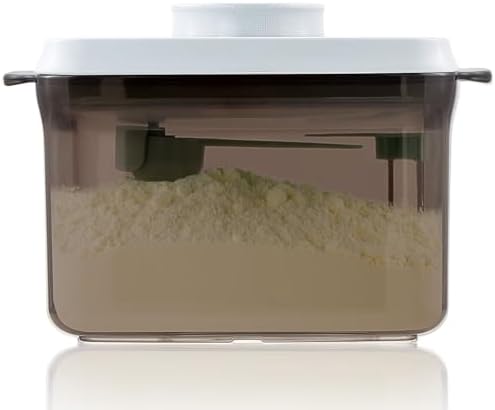 Baby Formula Container, 14oz Airtight Canister with Scoop & Leveler, Brown