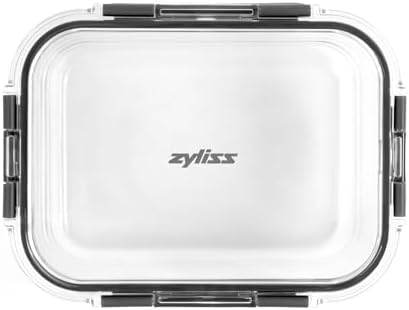 Zyliss E981066 1.5L Glass Container, Shatter Resistant Glass, Airtight Food Storage Box with Sealable Lid, Microwave Safe, BPA Free, Freezer Safe, Fridge Storage, Food Container, 23cm x 18cm x 7.5cm