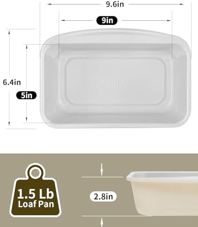 Nonstick Ceramic Bread Loaf Pan with Handle, Cream