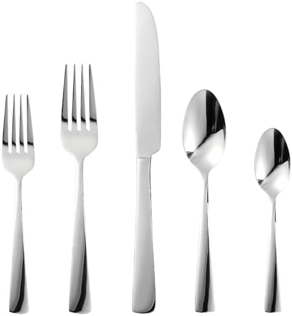 20-Piece Flatware Sets, Silverware Set for 4, Durable Stainless Steel Tableware in Ergonomic Design Size and Weight, Kitchen Utensils Set with Steak Knives, Rust-proof, Dishwasher Safe