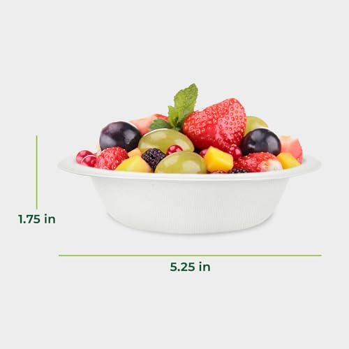 Freshware Paper Bowls - Disposable 12 oz. Soup Bowl, 1000-Pack Biodegradable Sugarcane Fiber Serving Bowls - Heavy Duty Bagasse for Hot Food Plates - Microwave & Freezer Safe, Stackable Dinnerware