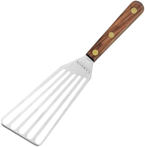 Lamson Slotted Fish Spatula – Flexible Stainless Steel Turner with Walnut