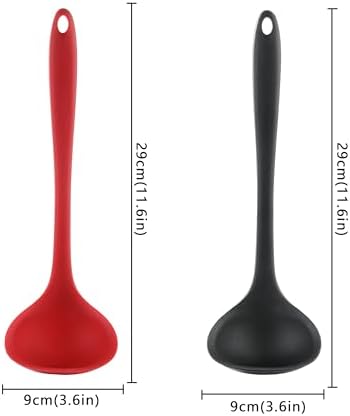 Silicone Soup Ladle Set for Cooking, Serving Sauces, Soups and Gravies